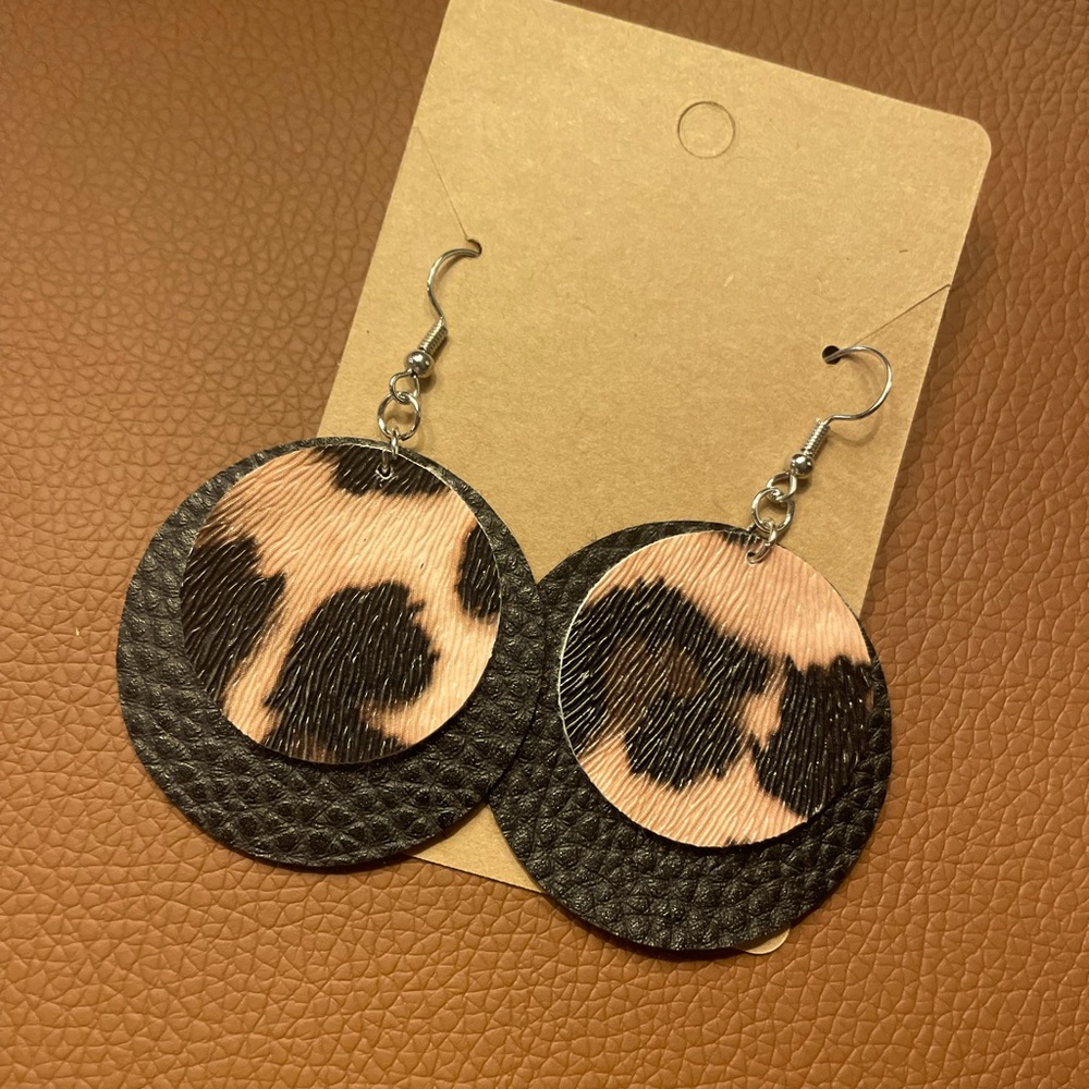 Faux leather earrings